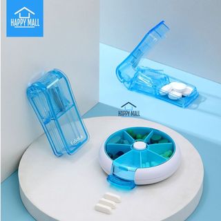 Hộp chia thuốc 7 ngăn hình tron có nút bâm xoay lấy thuốc tiện dụng RY-167 Happy Mall
