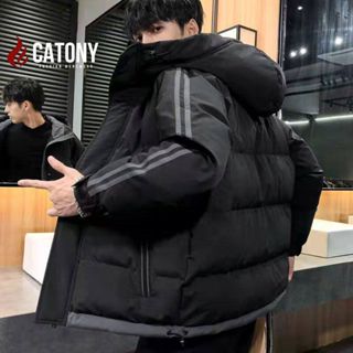 Áo phao nam có mũ cao cấp, áo khoác nam mùa đông big size đẹp CATONY Áo khoác lót bông dày siêu ấm Hàn Quốc KP088