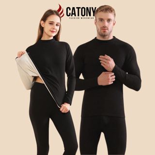 Bộ giữ nhiệt lông cừu, quần áo ngủ nam nữ cao cấp siêu ấm mịn CATONY Áo giữ nhiệt kèm quần giữ nhiệt Hàn Quốc KP089