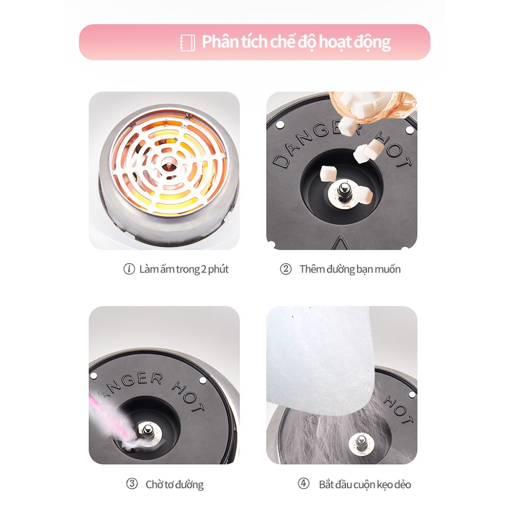 Máy làm kẹo bông gòn mini cho bé