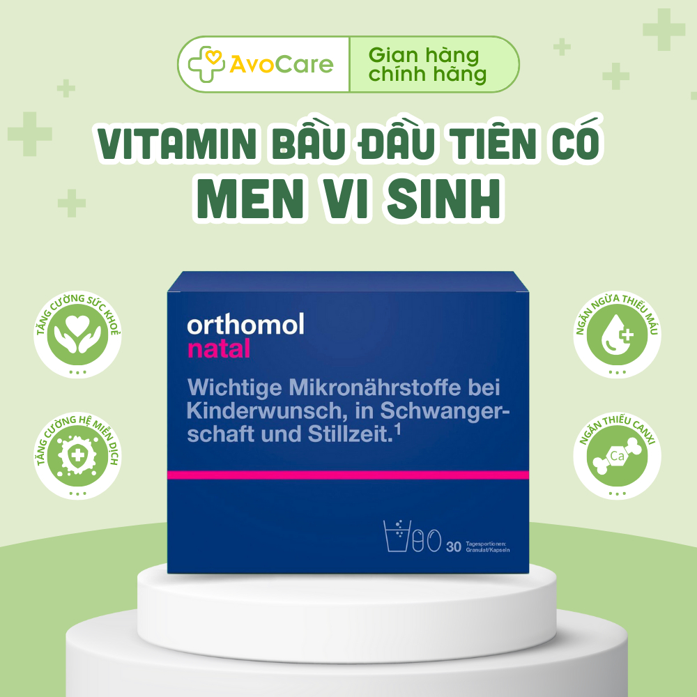 Vitamin bầu Orthomol Natal bổ sung lợi khuẩn tăng cường đề kháng cho mẹ bầu - Vitamin bầu số 1 tại Đức