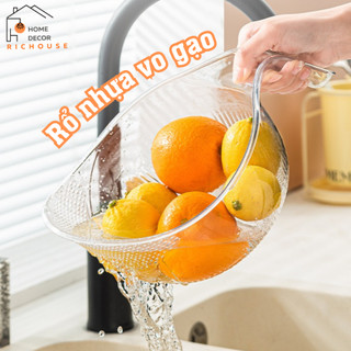 Rổ Vo Gạo, Rổ Rửa Hoa Quả, Rổ Có Lỗ Thiết Kế Thoáng Thoát Nước Tiện Lợi Với Chất Liệu Nhựa PP Dày Dặn