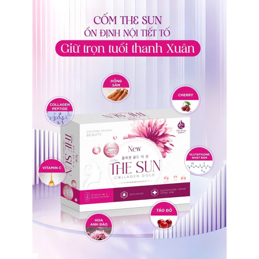 Combo 3 Hộp Nước uống bổ sung Collagen Peptide, Hỗ trợ làm đẹp da, Ngăn ngừa lão hóa - Hộp 20 gói