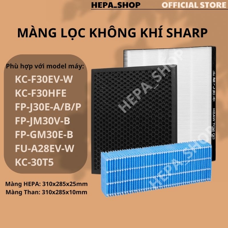 Màng lọc không khí Sharp có model máy Fz-F30HFE,FP-J30E-A/B/P, FP-JM30, KC-F30EV-W, KC-30T5, FP-GM30E-B, FU-A28EV-W...