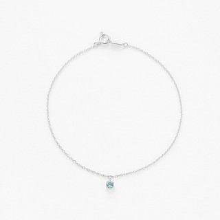 Lắc tay vàng trắng k10 đính đá aquamarine