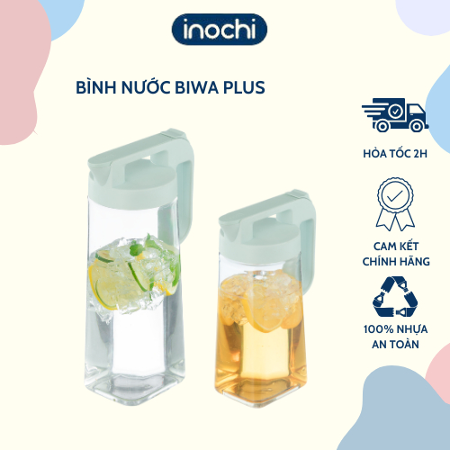 Bình nước 1.6L 2.1L inochi, bình chịu nhiệt 110 độ C, đựng nước lọc sang trọng, decor phòng khách inochi store hcm