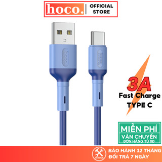 Cáp sạc Type C Hoco Dây Silicon hỗ trợ sạc nhanh, dây chắc chắn bền bỉ cho dòng samsung oppo xiaomi