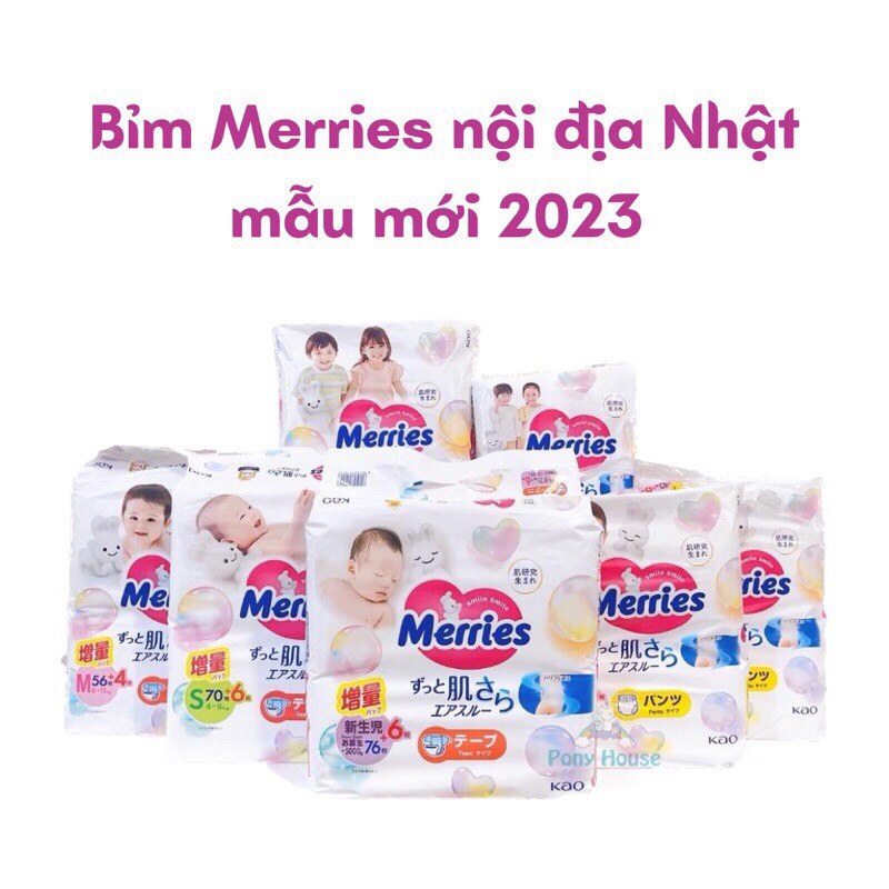 BỈM MERRIES NỘI ĐỊA NHẬT ĐỦ SIZE S76 / M60 / M58 / L50 / XL44 DÁN QUẦN