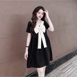 Váy bầu thiết kế cổ nơ M028