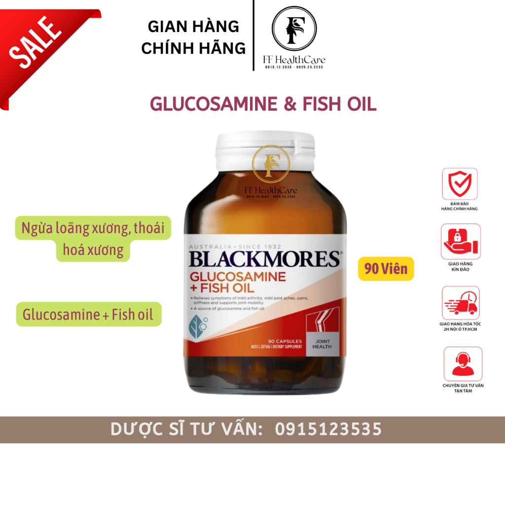 Viên uống Glucosamine Fish oil Blackmores 90 Viên Úc- Viên uống bổ khớp