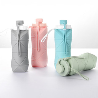 Bình nước gấp gọn dung tích 600ml, Bình đựng nước silicon gấp gọn bỏ túi du lịch dã ngoại siêu gọn và tiện dụng