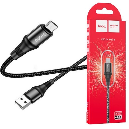 Hoco Chính Hãng - Dây cáp sạc nhanh X50 truyền dữ liệu 2.4A , 3A Type C / Micro USB  Dây Dù Dài 1M Siêu Bền - H2N SHOP..
