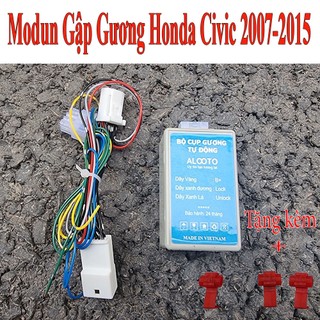 Tự động gập gương Civic 2007-2015 tặng kèm 3 chân kẹp điện Có kỹ thuật viên hướng dẫn lắp đặt