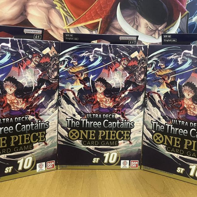 The Three Captains - Bộ bài khởi đầu đặt biệt Ultra Deck - One Piece Card Game - Bandai ST10 Tiếng Anh