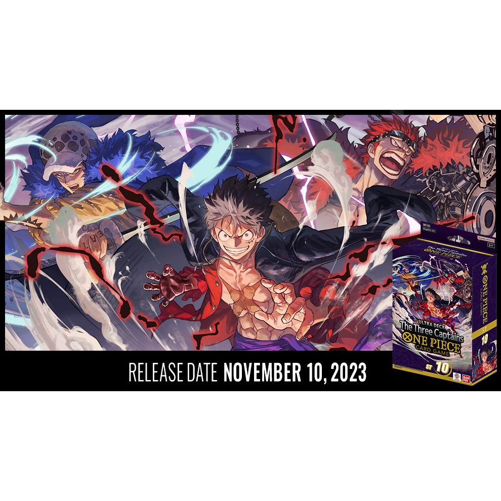 The Three Captains - Bộ bài khởi đầu đặt biệt Ultra Deck - One Piece Card Game - Bandai ST10 Tiếng Anh