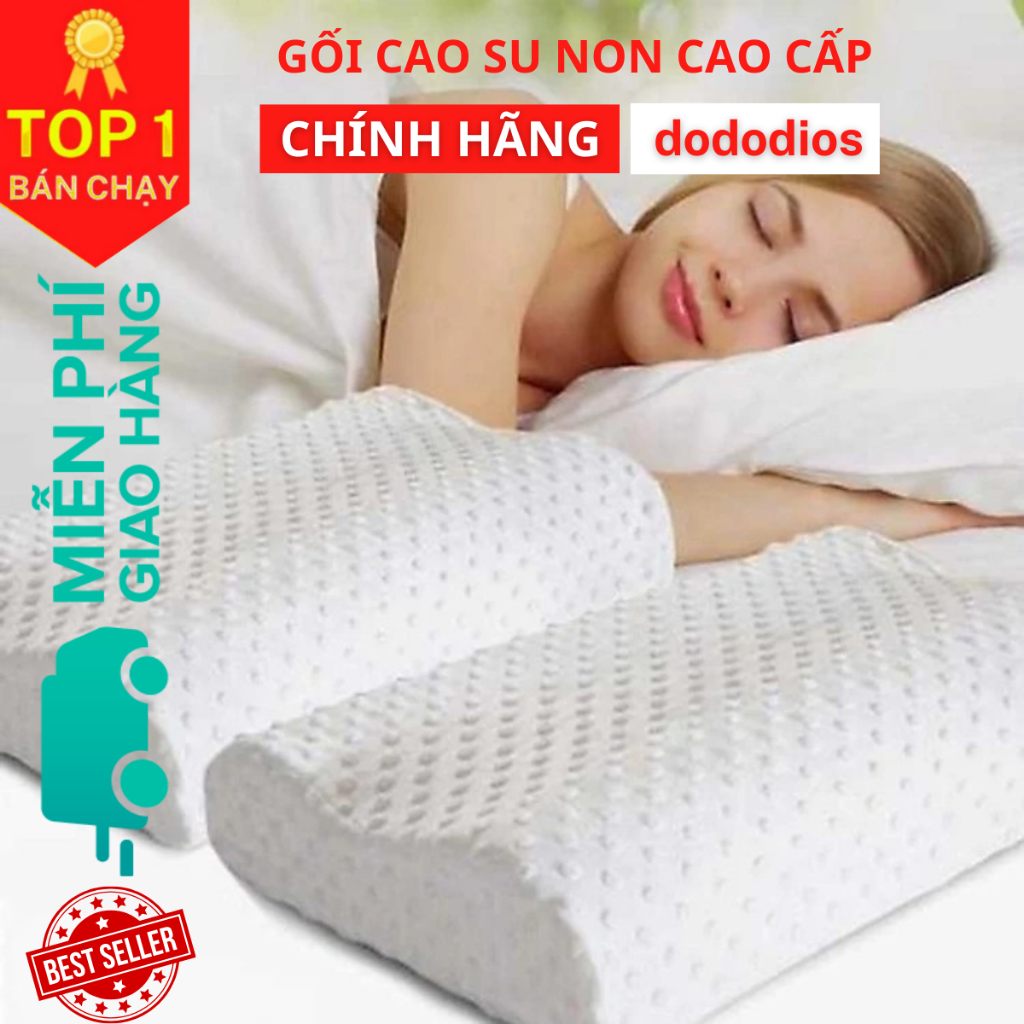 [Shoppe Mall - Cao Cấp] Gối cao su chống ngáy người lớn chất lượng êm ái cho giấc ngủ sâu hơn dododios