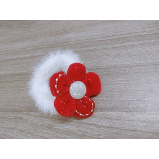 1 Chiếc Kẹp Tóc Dây Cột Tóc Nữ Hoa Đỏ Noel Tết Hot Trendy
