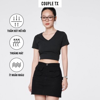 Áo Thun Nữ Basic Couple TX Cổ Tim Slim Fit WTS 2326