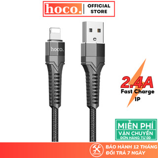 Dây sạc nhanh Hoco USB to lP cáp bọc dù siêu bền sạc nhanh 2.4A truyền dữ liệu cho các lP8 x 11 12