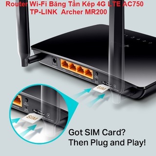 Router WiFi  4G LTE  ( Archer MR200 , TL-MR6400 ) TP-LINK (Đen)