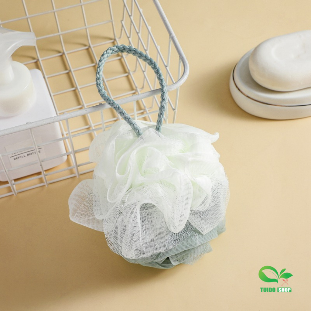 Bông tắm tạo bọt in hình hoa nhiều màu sắc giúp tẩy tế bào chết làm sạch da - TUIDO.STORE