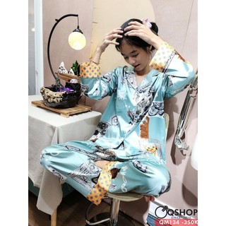 Bộ đồ đôi pijama lụa satin cao cấp qm134
