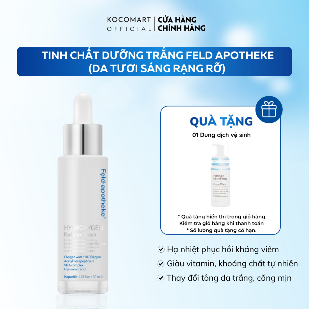 Tinh chất dưỡng trắng FELD APOTHEKE Hydroxygen Radiance Serum làm mờ vết thâm sạm, nuôi dưỡng làn da