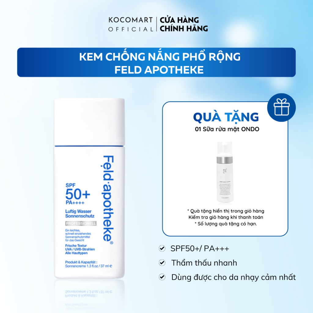 Kem chống nắng phổ rộng Feld.Apotheke Airy Water Sunscreen Professional - Kocomart