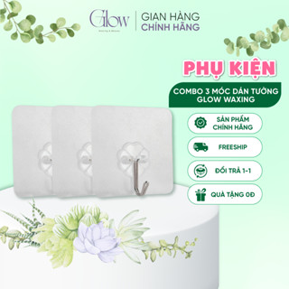 Combo 3 Móc Dán Tường GLOW WAXING Siêu Dính, Trong Suốt, Chịu Lực Tốt, Chắc Chắn