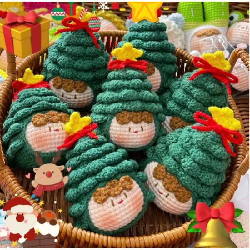 Quà tặng noel- Quà noel bằng len thủ công - Phụ kiện trang trí noel