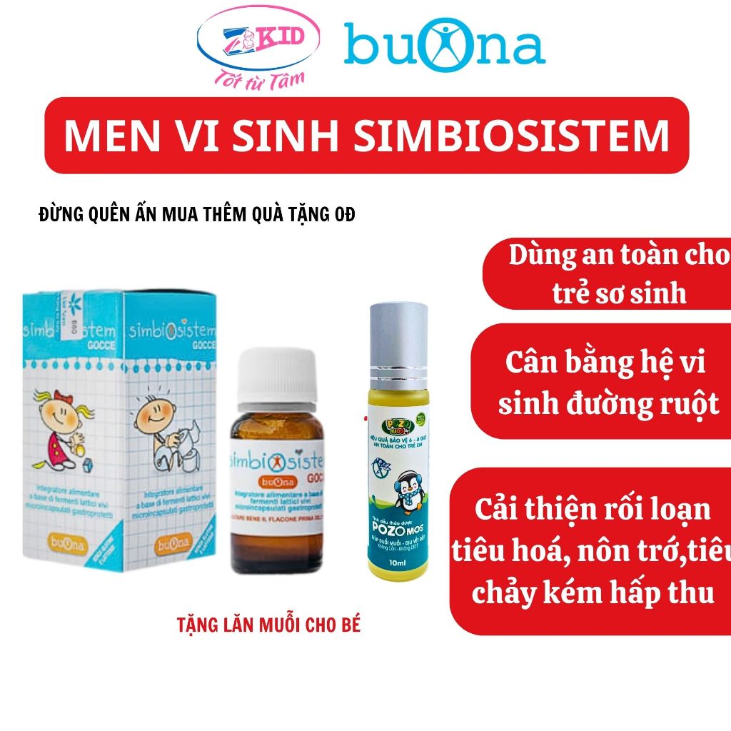 Men vi sinh Simbiosistem - Bổ sung lợi khuẩn, hỗ trợ vấn đề tiêu hoá, nôn trớ, chậm hấp thu ở trẻ