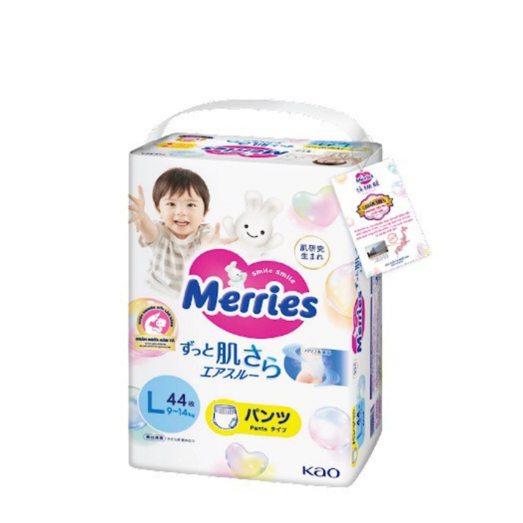 Bỉm / Tã quần Merries size L 44 miếng