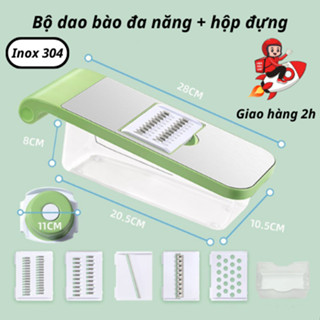 Bộ dao bào đa năng cắt bào và thái sợi rau củ mềm bằng inox 304 - Hàng chính hãng