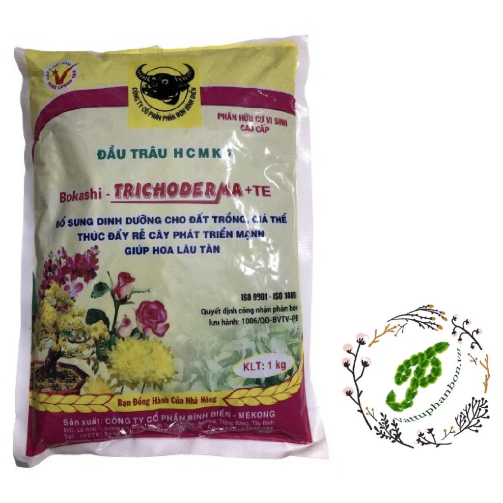 Phân Bón Hữu Cơ Vi Sinh Cao Cấp Đầu Trâu HCMK7 Bokashi - Trichoderma + TE - #145A# 1kg