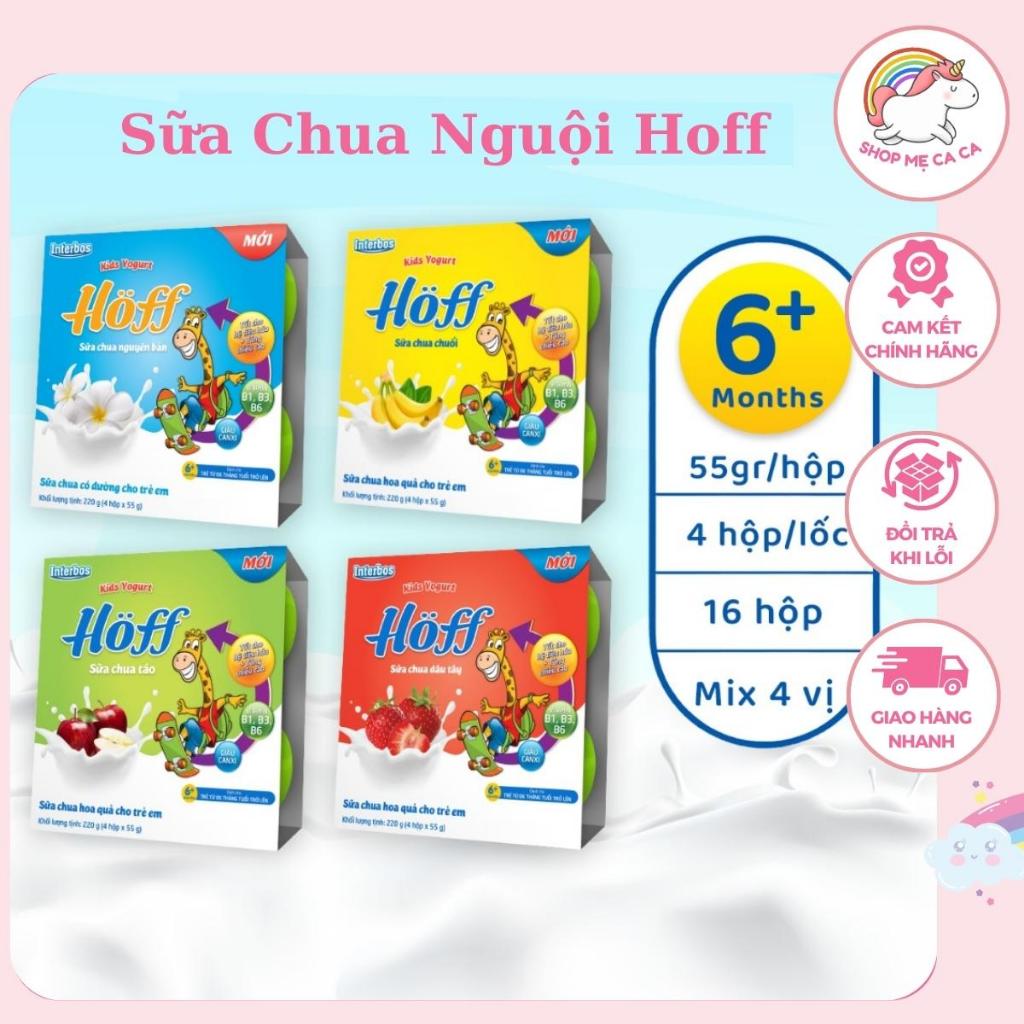 Sữa chua hoa quả cao cấp HOFF vỉ 4 hộp 220g đủ vị cho trẻ từ 6 tháng (luôn cập nhật date mới nhất)