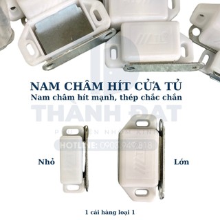 Hít tủ màu trắng (Hít tủ nhôm bếp, Nam châm hít cửa tủ, Nam châm đôi, Nam châm hít cửa nhựa xếp cánh cửa tủ)