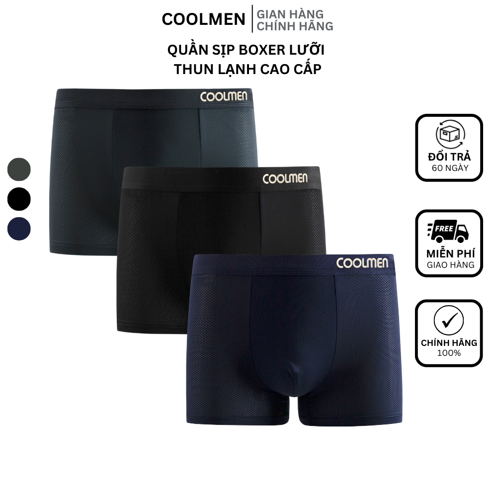 Quần sịp nam thun lạnh, Quần lót nam, dáng Trunk, kháng khuẩn mặc co dãn thoải mãi  coolmen Việt Nam
