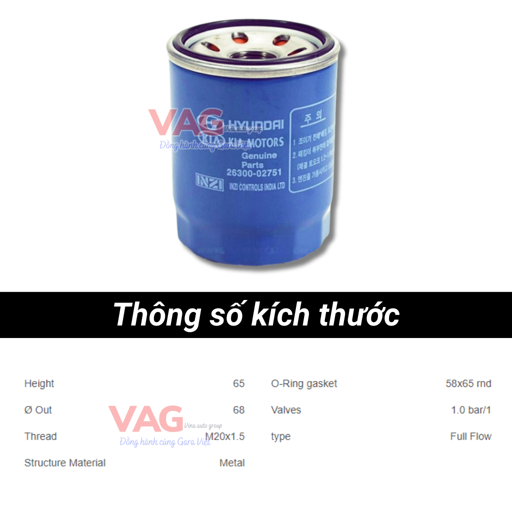Lọc  nhớt, lọc điều hòa, lọc gió động cơ, lọc xang HYUNDAI I10 máy 1.0, 1.2