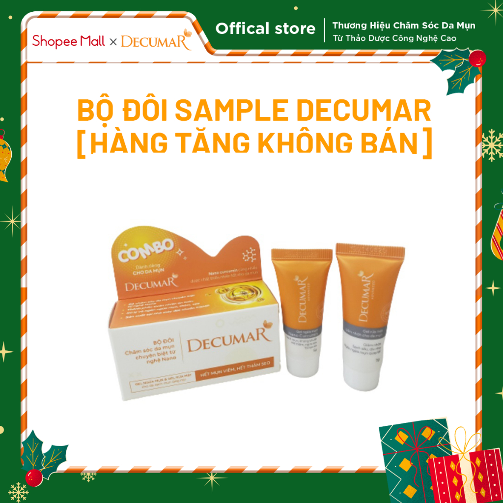 Bộ đôi sample Decumar [ HÀNG TẶNG KHÔNG BÁN ] gel ngừa mụn 5g và gel rửa mặt 7g