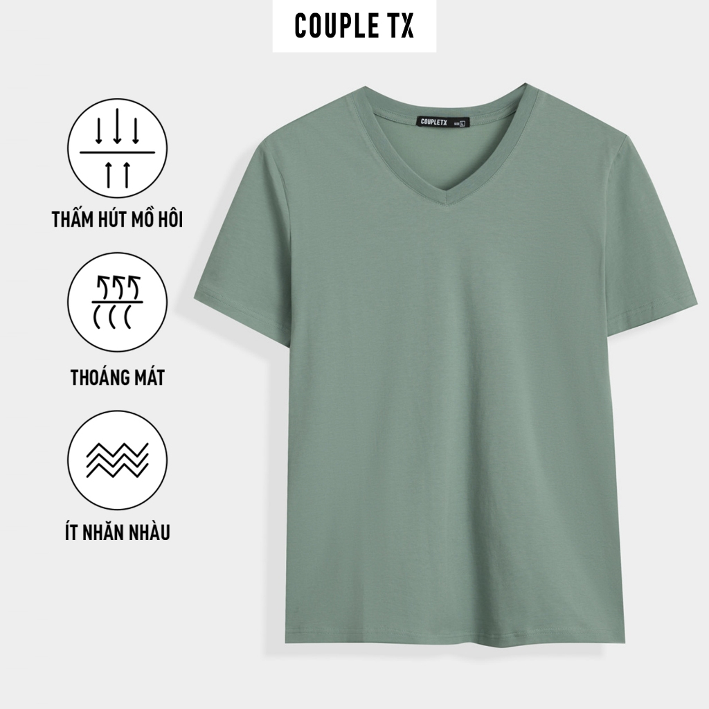 Áo Thun Nam Basic Couple TX Cổ Tim Slim Fit MTS 1326