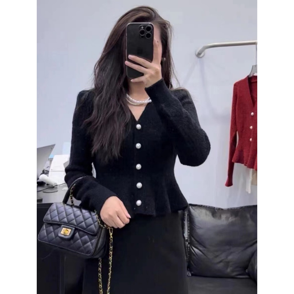 Áo len peplum cúc ngọc ALW2430