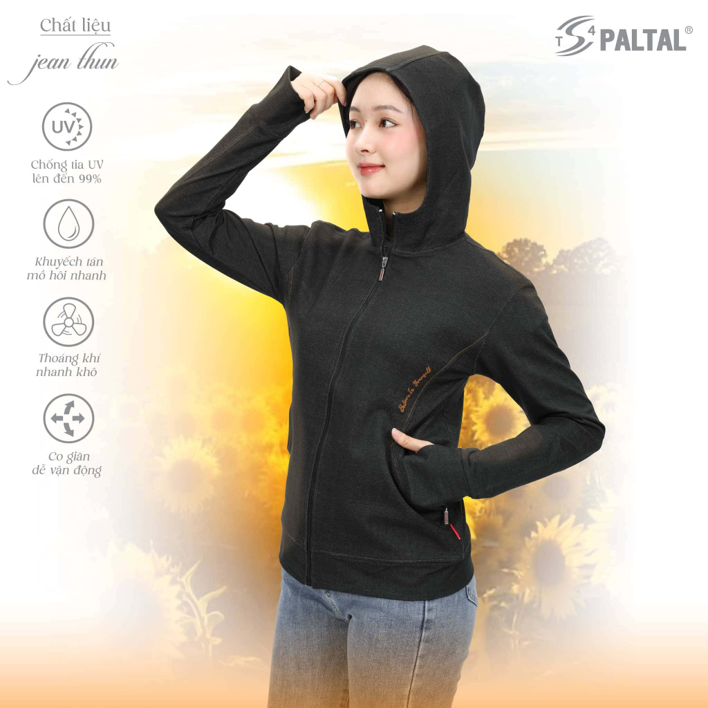 Áo khoác chống nắng nữ đẹp cao cấp c3 chất liệu jean thun 501p 1272 PALTAL