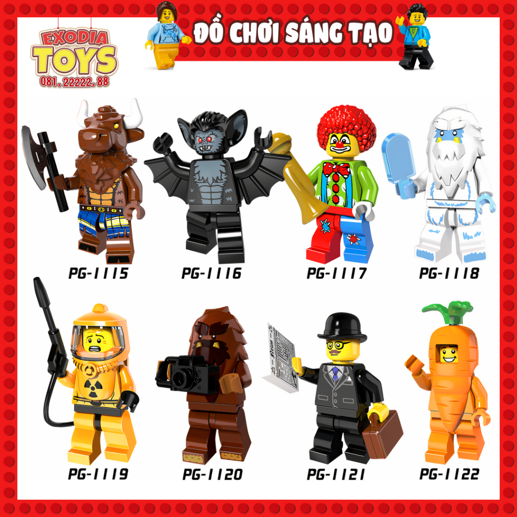 Xếp hình Minifigure nhân vật hoạt hình ngộ nghĩnh và quái vật - Đồ Chơi Lắp Ghép Sáng Tạo - POGO PG8087