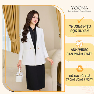 Áo blazer trắng thiết kế form dáng suông basic yoona - yt21s079