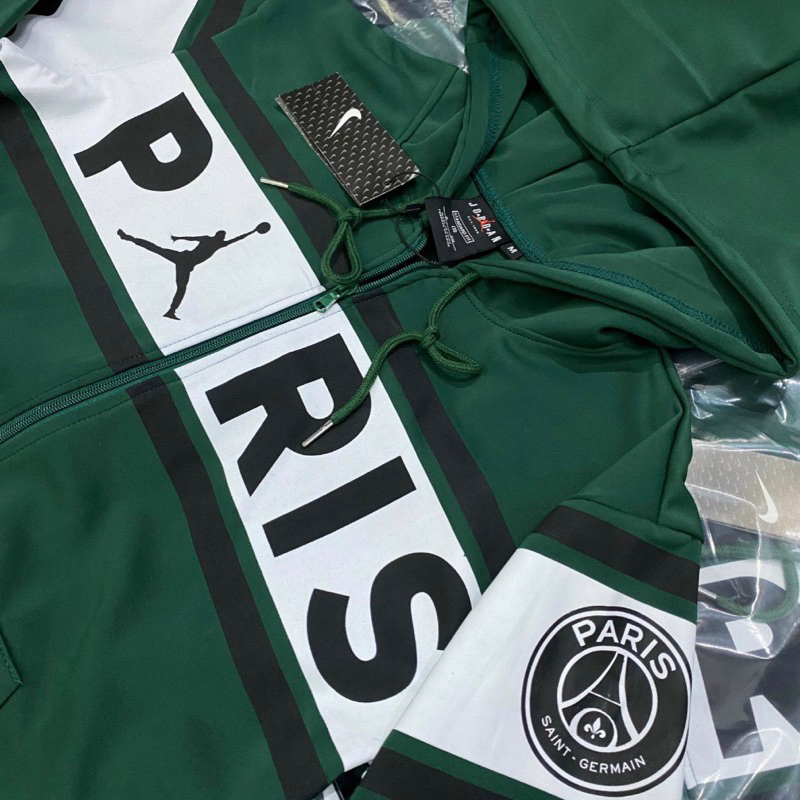 Bộ đồ nam thể thao dài tay thu đông áo mũ hoodie in vạch chữ Paris sọc đỏ thêu logo vải nỉ da cá BD28P