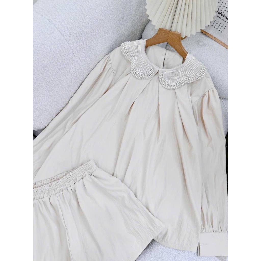 Set baby doll cổ sen ngọc + quần short