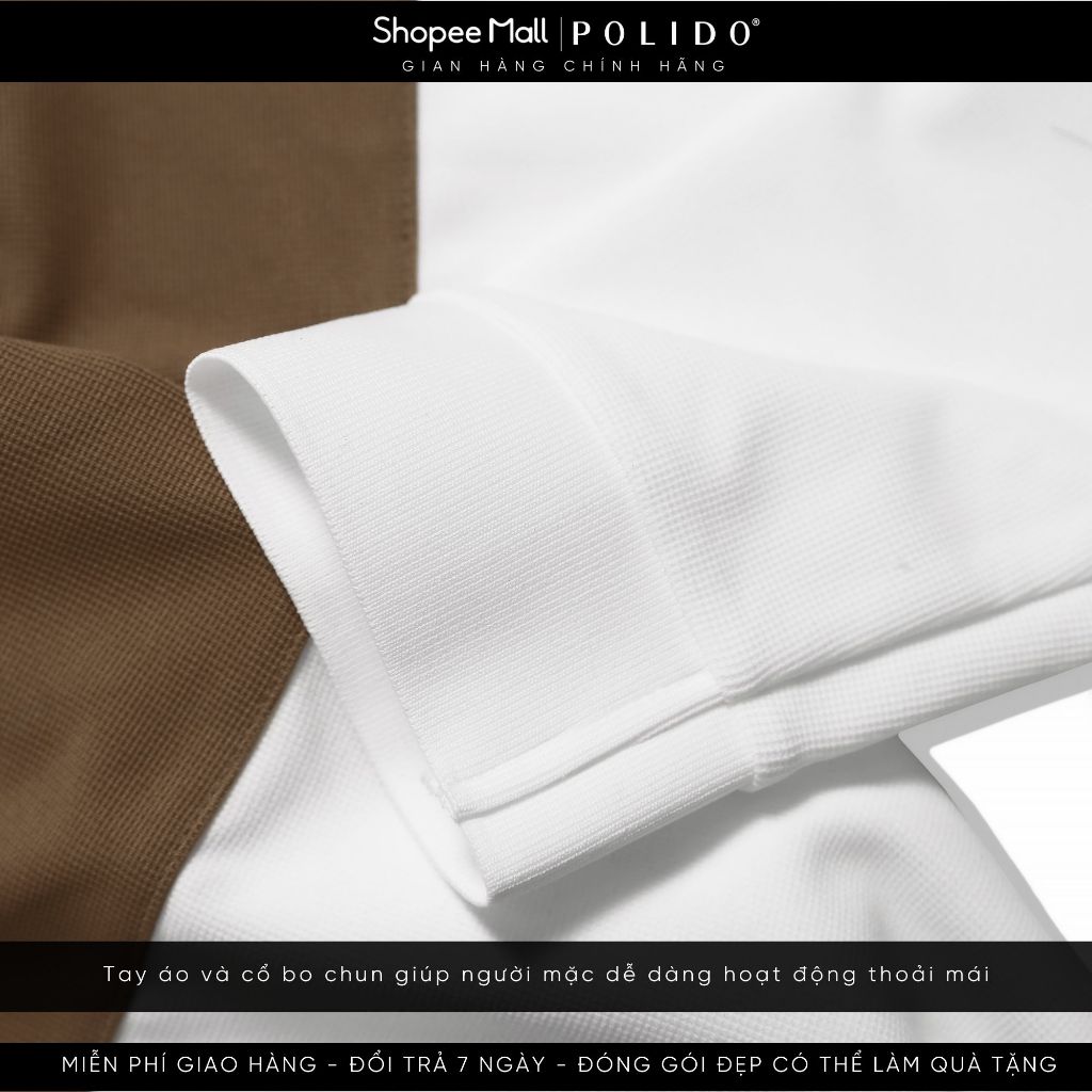 Áo Polo Nam Dài Tay Phối Polido Chất Liệu Cotton Thoáng Mát Co Giãn Thấm Hút Mồ Hôi Tốt Form Slimfit Thời Trang Nam