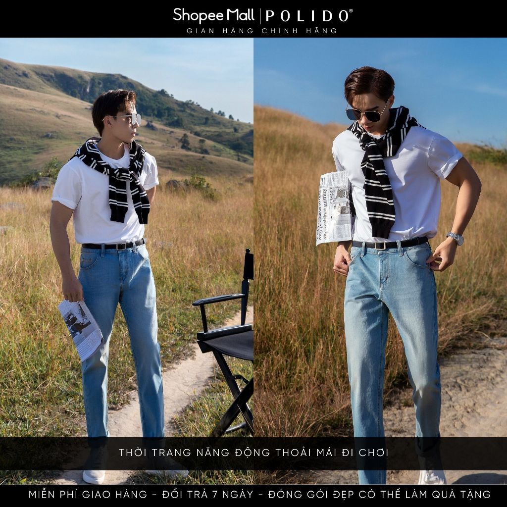 Áo Thun Nam Cộc Tay Đen Và Trắng Polido Chất Cotton Thoáng Mát Hạn Chế Nhăn Thoáng Mát Mềm Mịn Co Giãn Tốt Thời Trang