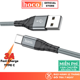 Dây sạc nhanh type C Hoco 2.4A dây bện dù siêu bền dùng cho các dòng android samsung oppo xiaomi