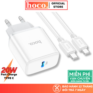 Bộ sạc nhanh Type C 20W Hoco chất liệu siêu bền chống cháy nổ dùng cho các dòng thiết bị điện thoại, laptop